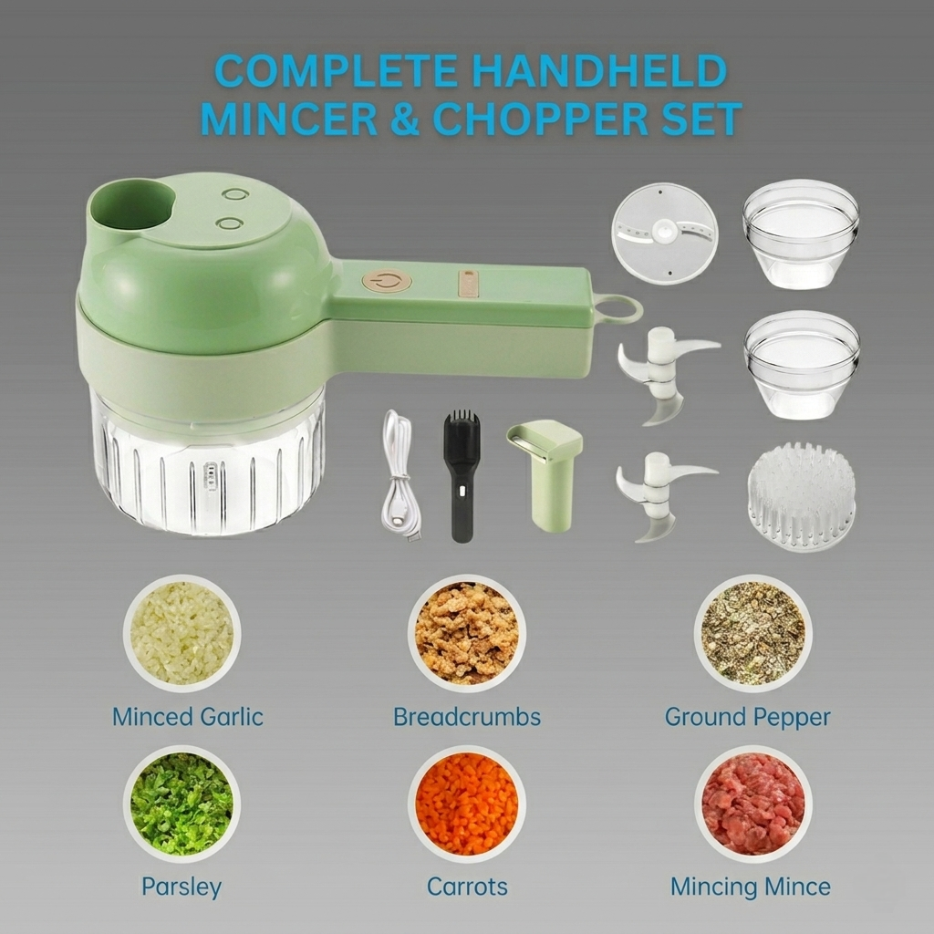 4 in 1 Portable Electric Vegetable Cutter Set