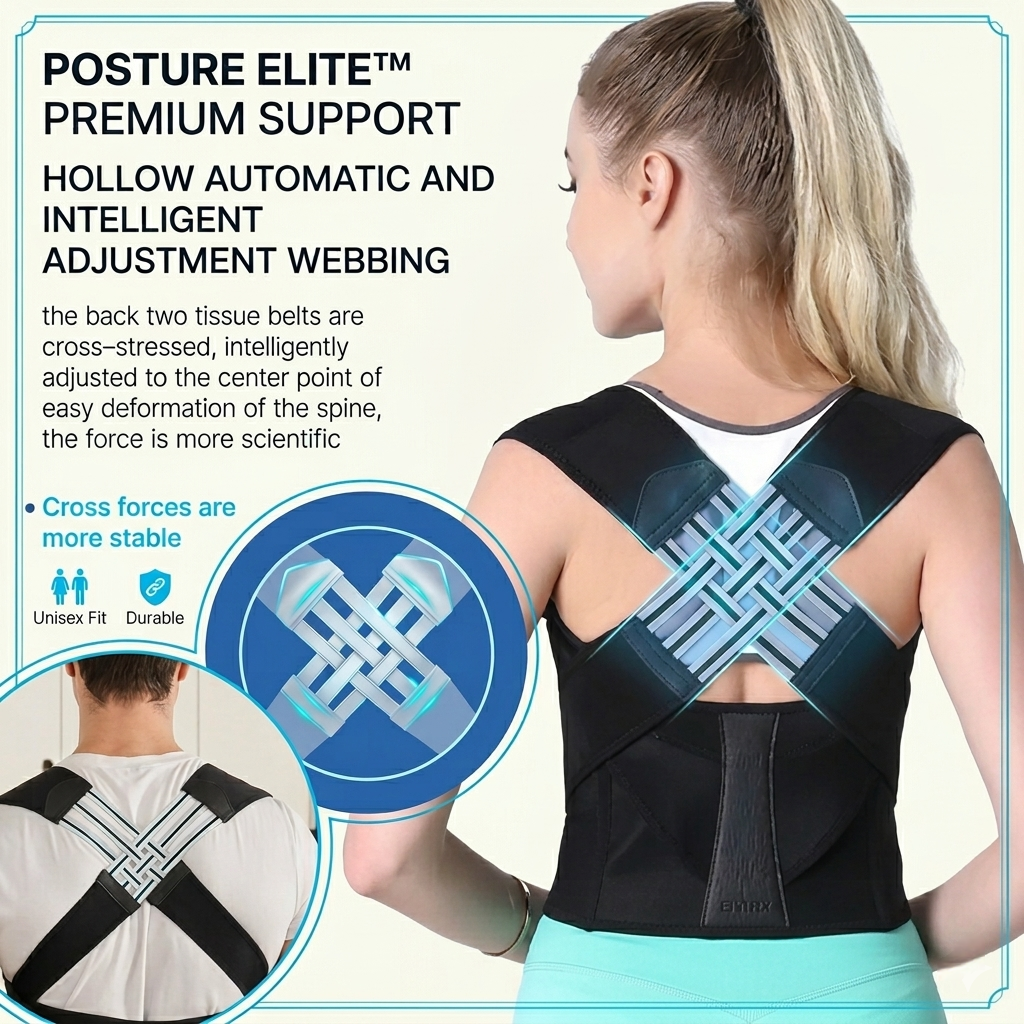 Posture Corrector for Men and Women, Adjustable Back Posture Belt Invisible