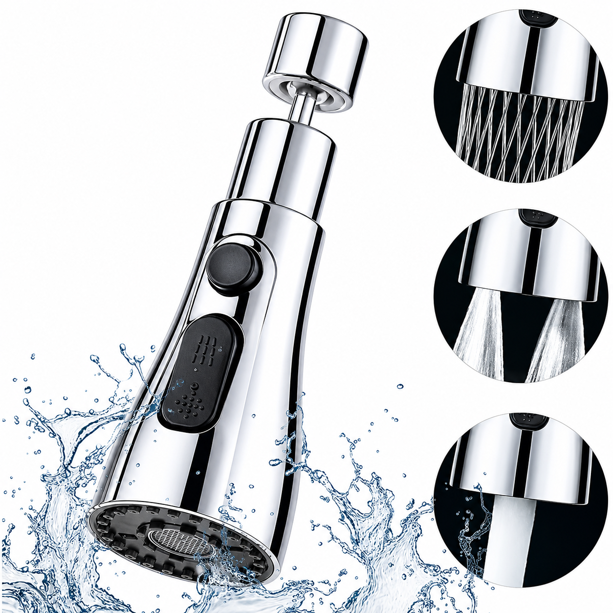 3-in-1 Kitchen Faucet Sprayer | Pull-Down Sink Spray Head