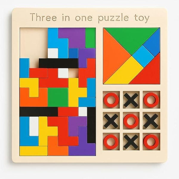 3 in 1 Wooden Puzzle Toy