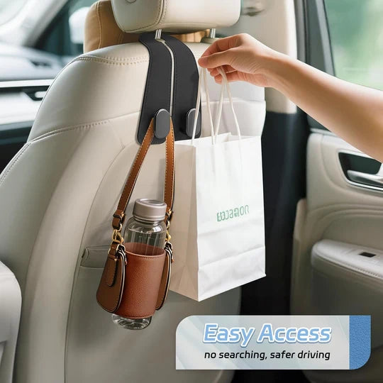Lavanzo™ Backseat Organizer | Vegan Leather Hooks(Pack of 2)