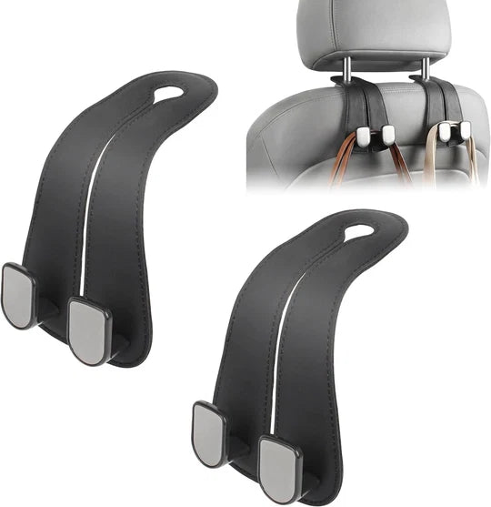 Lavanzo™ Backseat Organizer | Vegan Leather Hooks(Pack of 2)