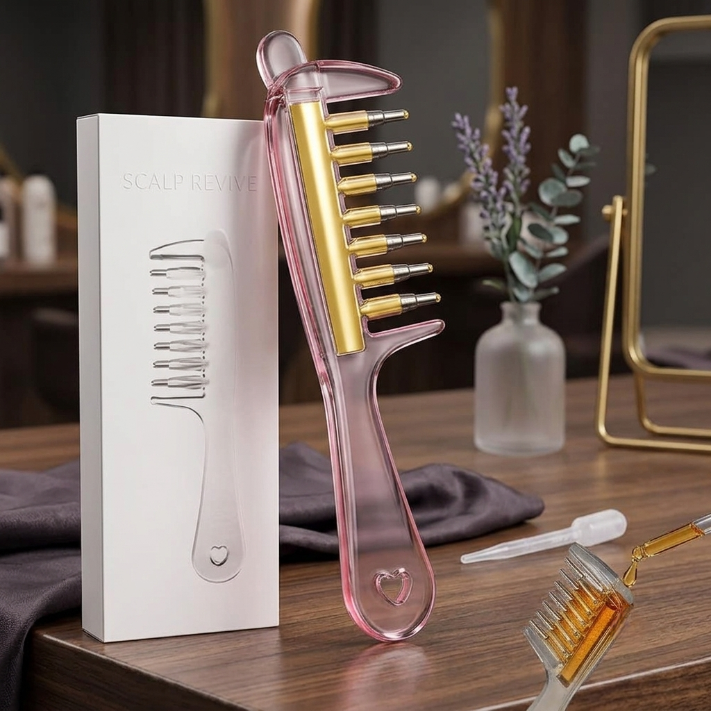 Crystal Serum Comb Applicator Massage Hair Comb for Scalp Massage